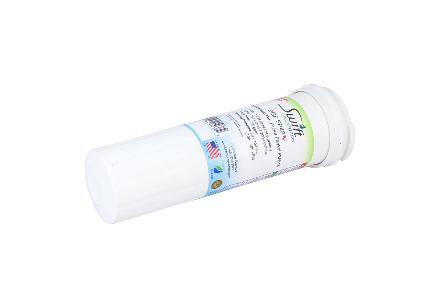 Swift Pharmaceutical Water Filter(SGF Rx) SGF-FP48 Rx Pharmaceutical Replacement Water Fisher&Paykel 836848,WF296,EFF6017,67003662 by Swift Green Filters (3pack), 3 Pack, White, 3 Piece