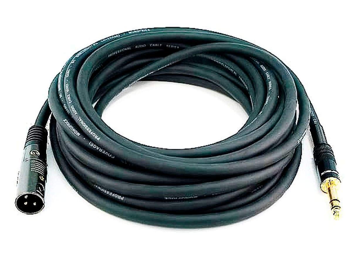 Monoprice 104763 15-Feet Premier Series XLR Male to 1/4-Inch TRS Male 16AWG Cable