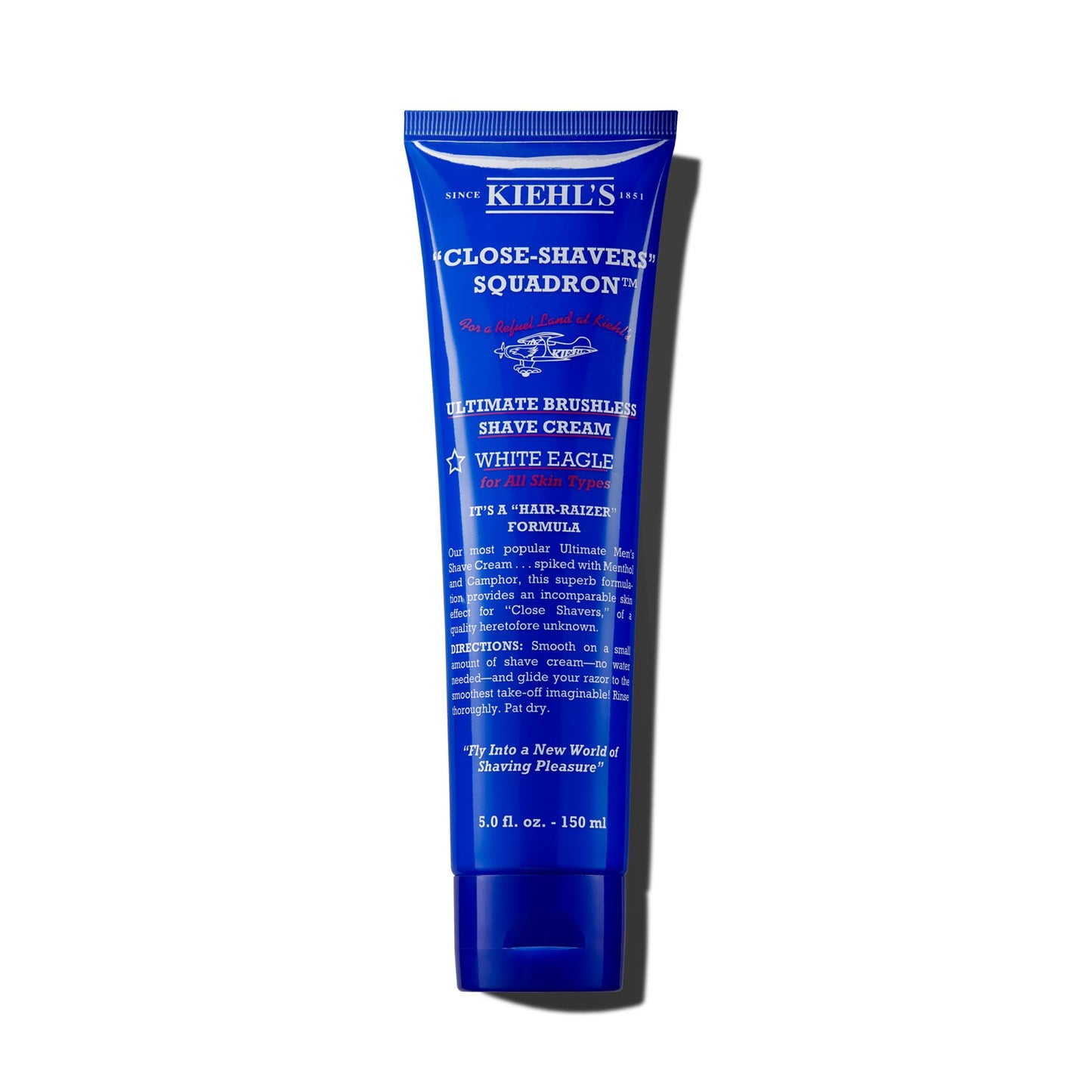 Kiehl's Ultimate Brushless Shave Cream with Menthol White Eagle, for All Skin Types, with Menthol & Camphor, Instant Refreshing & Cooling Effect, Minimizes Irritation - 150 ml