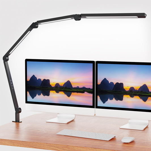 AILBTON LED Desk Lamp with Clip,Multi-Angle Flexible 4 Sections 3 Light Sources Office Desk Lamp,4 Color Temperatures and 5 Brightness Levels,Night Eye Care Table Lamp for (LED Desk Lamp)