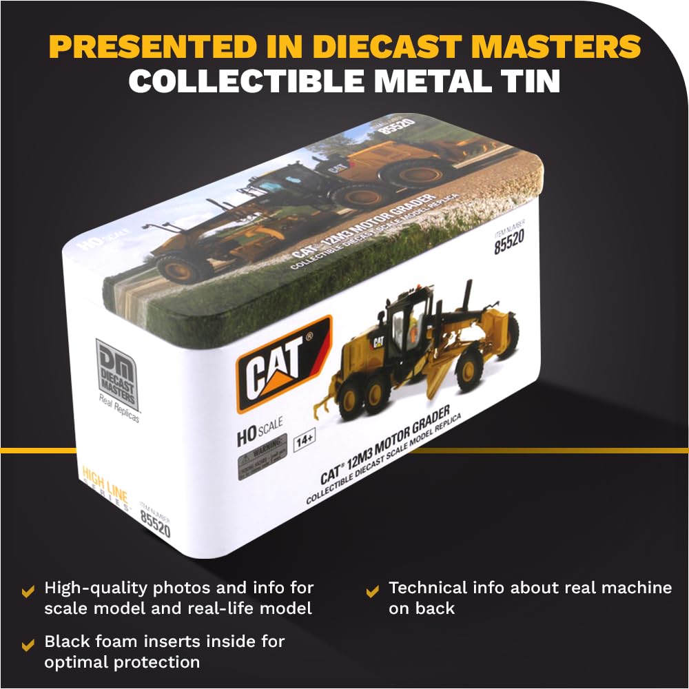 Caterpillar 85520 Diecast Model Motor Grader, 1:87 Yellow
