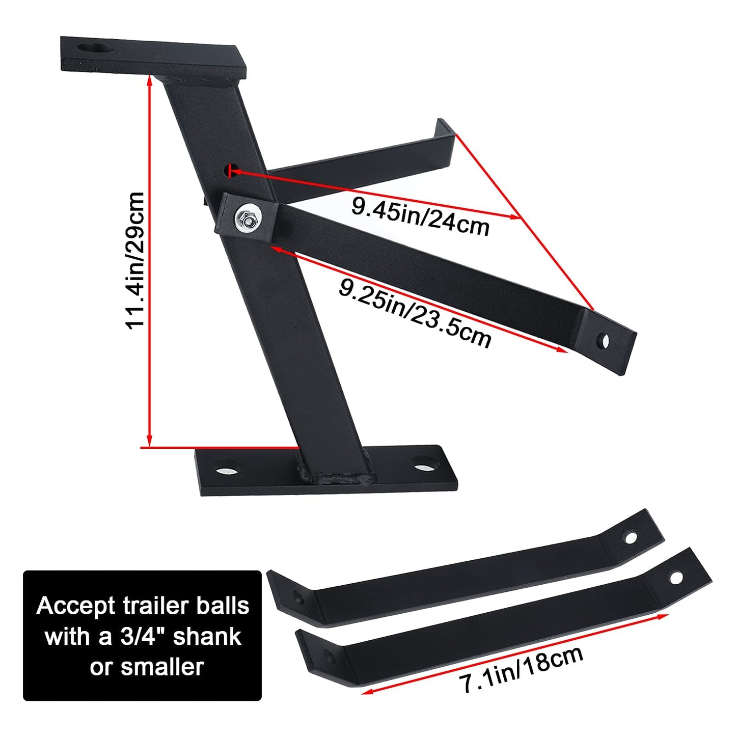 Yaegoo Lawn Mower Hitch, Garden Tractor Trailer Hitch Receiver Solid Iron Construction - Black
