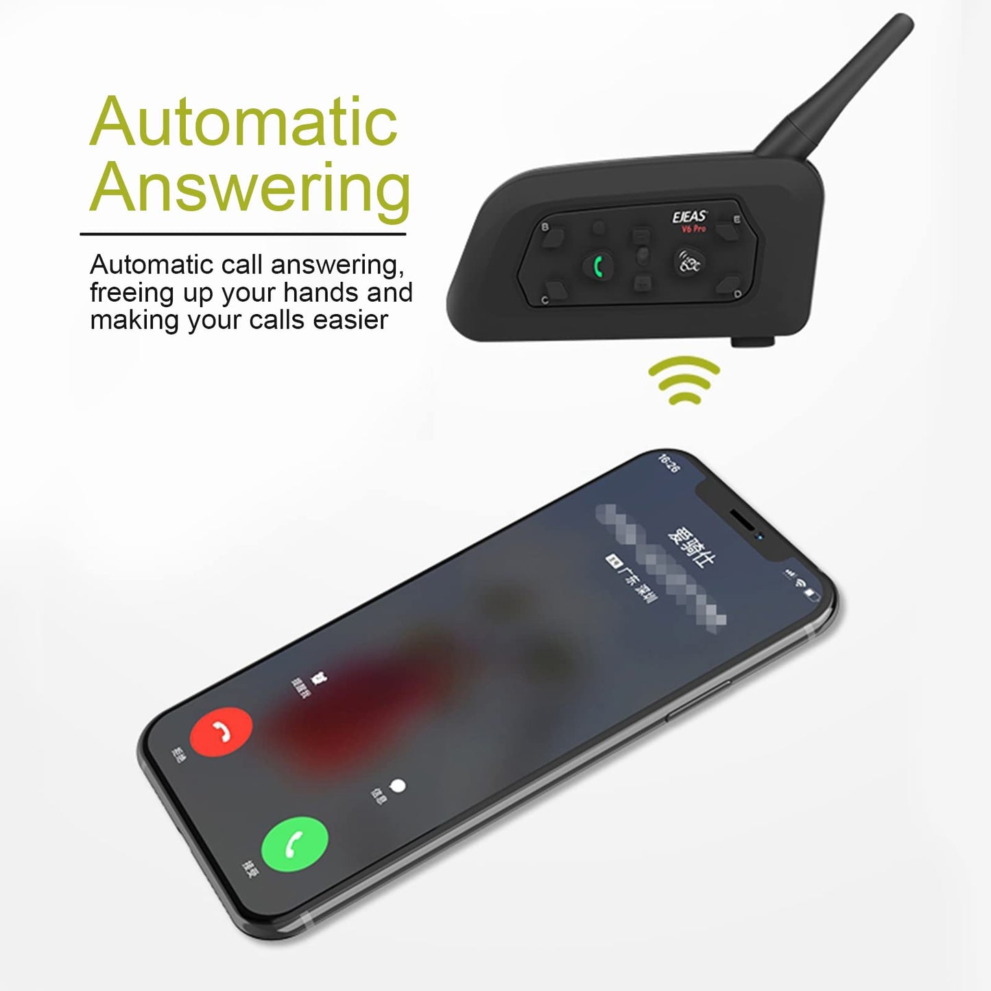 EJEAS V6C Referee Bluetooth Intercom, 2-Way 1200M Professional Referee Headset Communication System with Armband and Earpiece for Football and Handball Sports (1PC)