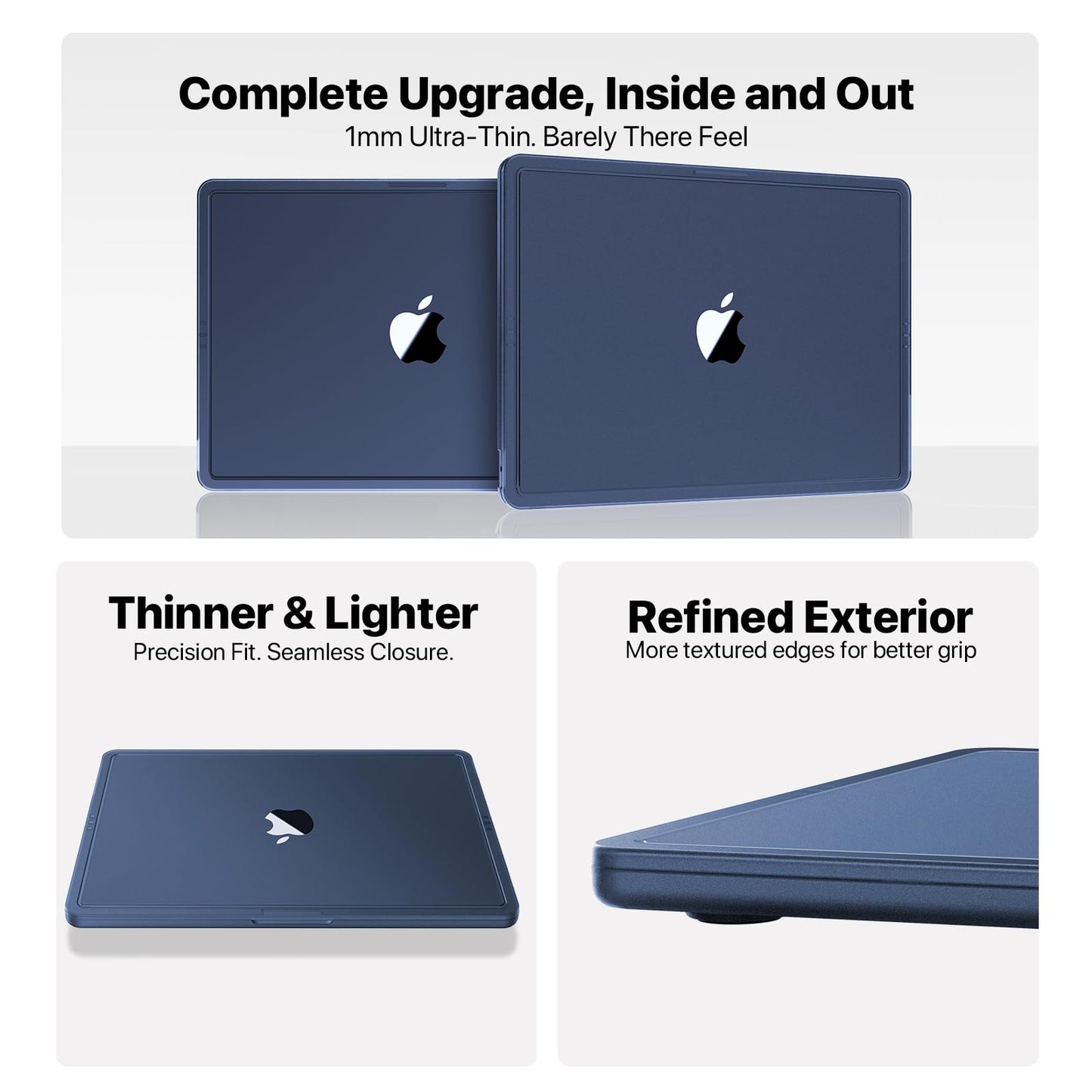 Soonjet CrackGuard for MacBook Air 15 inch Case | M5 M4 M3 M2 2026 2025-2023 | Anti-Crack Upgrade |100% Match Official Color | Hard Shell Laptop Cover | A3448 A3241 A3114 A2941 | Midnight Clear