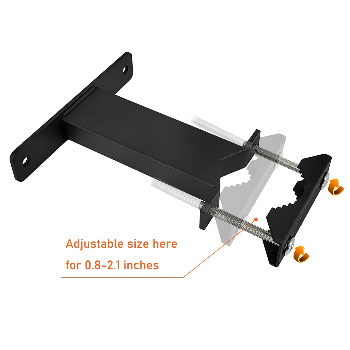 VANROUG 2Pcs Patio Umbrella Holder Clamp Outdoor Umbrella Deck Mount, Adjustable Metal Umbrella Stand Umbrella Poles Clamp Railing Mount for Balcony, Courtyard, Black