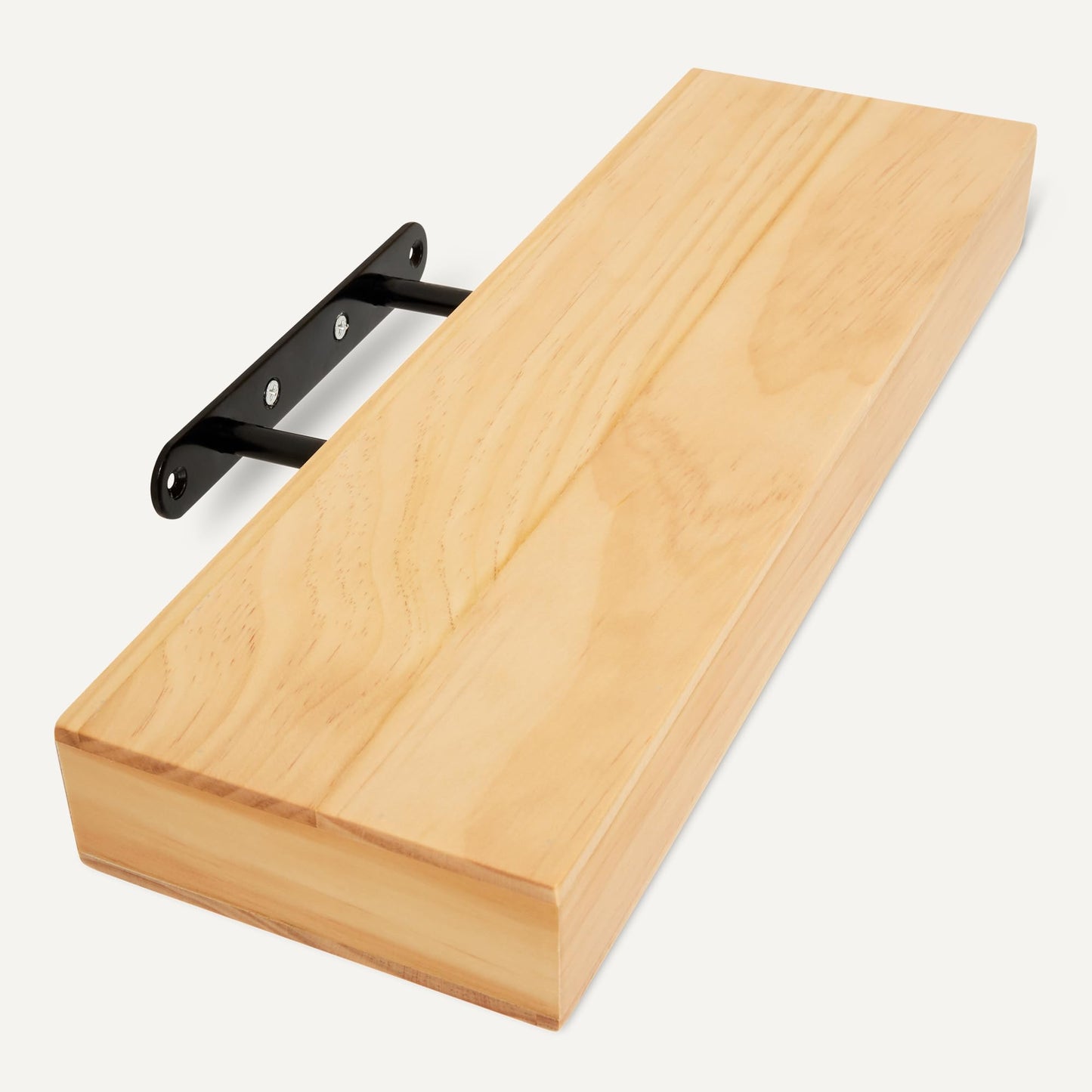 Amazon Basics Wood Floating Wall Shelves,16" x 5" x 2" Pine, Pack of 3