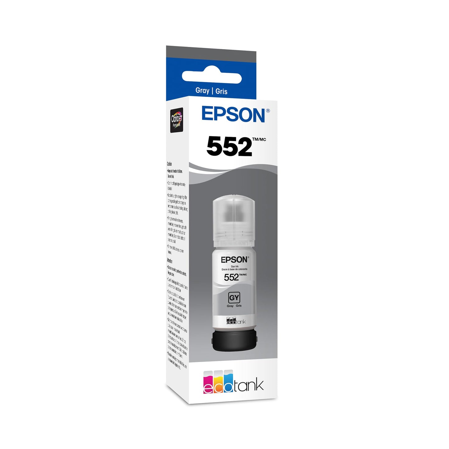 Epson 552 EcoTank Ink Ultra-high Capacity Bottle Three Color CMY Combo Pack (T552620-S) Works with Photo ET-8500, 8550