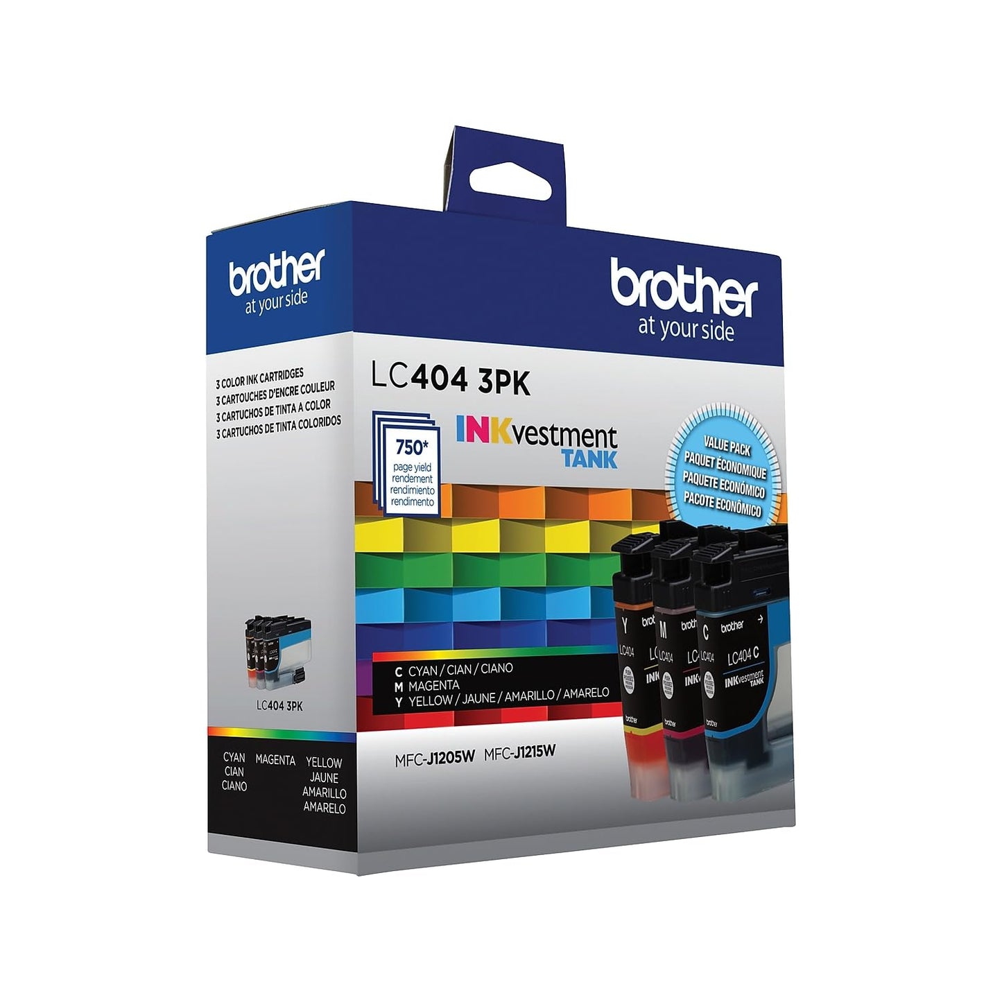 Brother Genuine LC4043PKS Standard Yield Colour Ink Cartridge Value Pack (3), Original Ink Replacement cartridges, Cyan/Magenta/Yellow, Ink for Brother Inkjet Printer MFC-J1205W