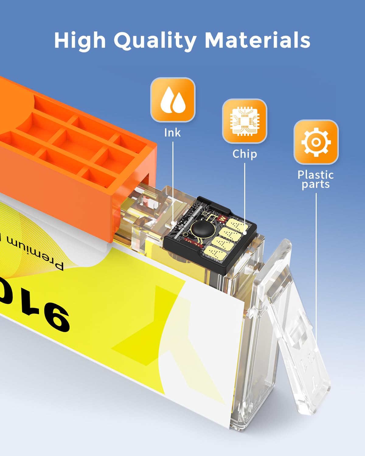 (Latest Chip) 910XL Ink Cartridges for HP Printers, Compatible Replacement for HP 910 Ink Cartridges 910 XL to Work for HP Officejet Pro 8010 8020 8022 8015 8025 8035 Printer (High Yield, 4 Pack)