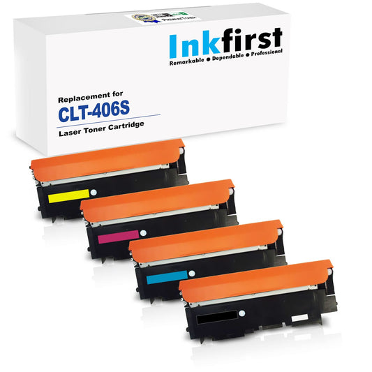 1 Set of 4 Inkfirst Compatible Toner Cartridges Compatible with Samsung CLT-K406S CLT-C406S CLT-M406S CLT-Y406S CLP-365 CLP-360 CLP-365 CLP-365W CLX-3305 CLX-3305FN CLX-3305FW Xpress C410W C460FW