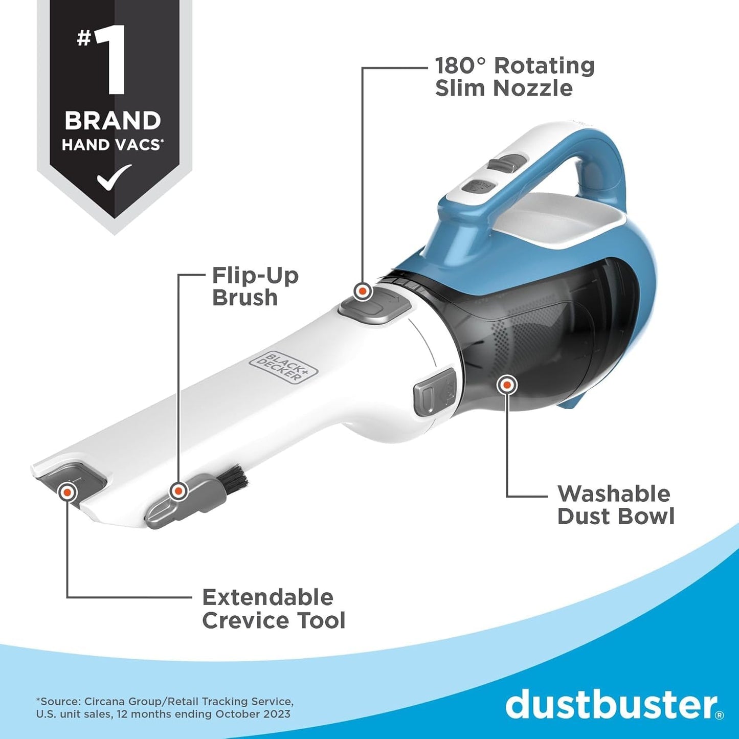 BLACK+DECKER dustbuster Handheld Vacuum, Cordless, 16V (CHV1410L)
