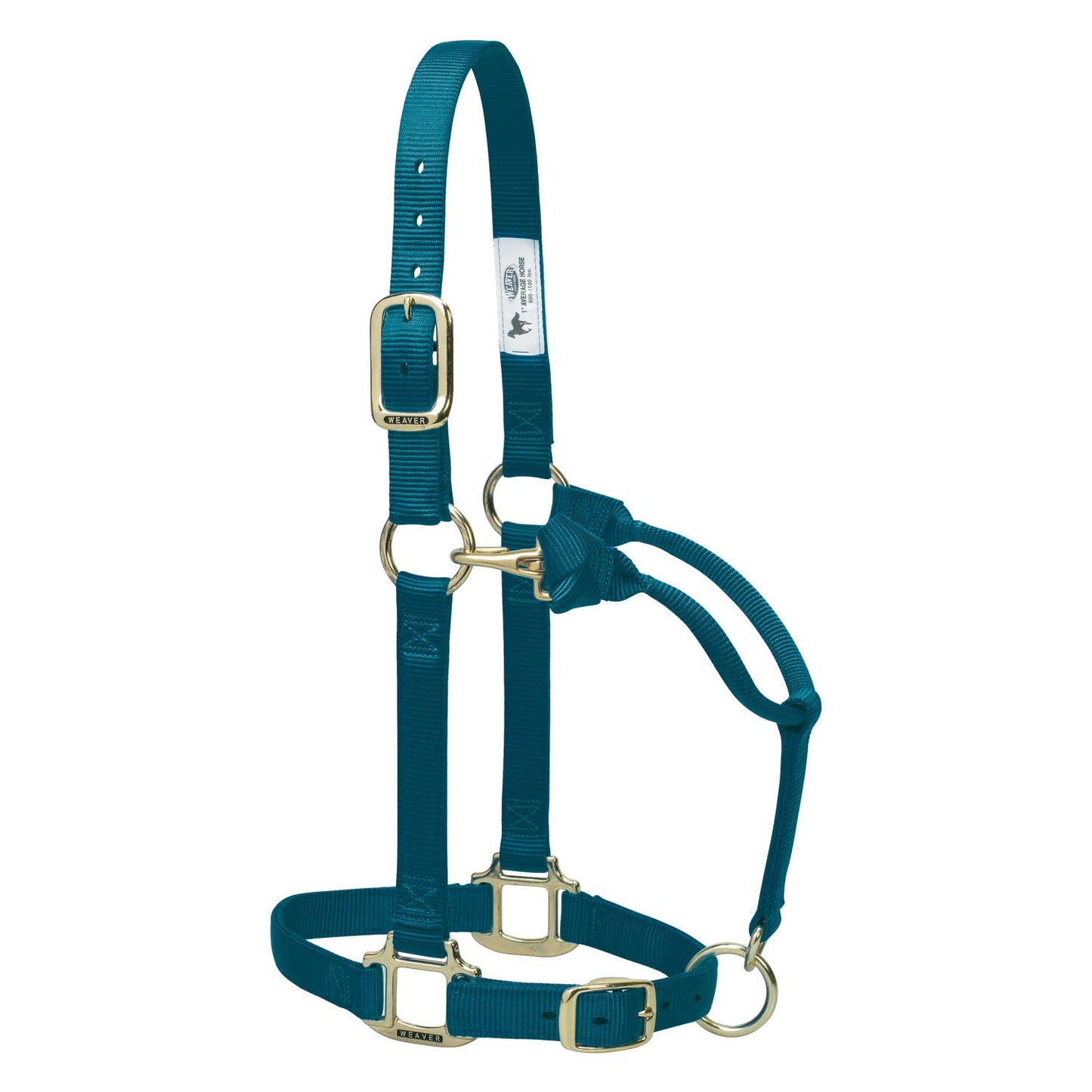 Weaver Leather Original Adjustable Chin and Throat Snap Halter, AV, Teal Green