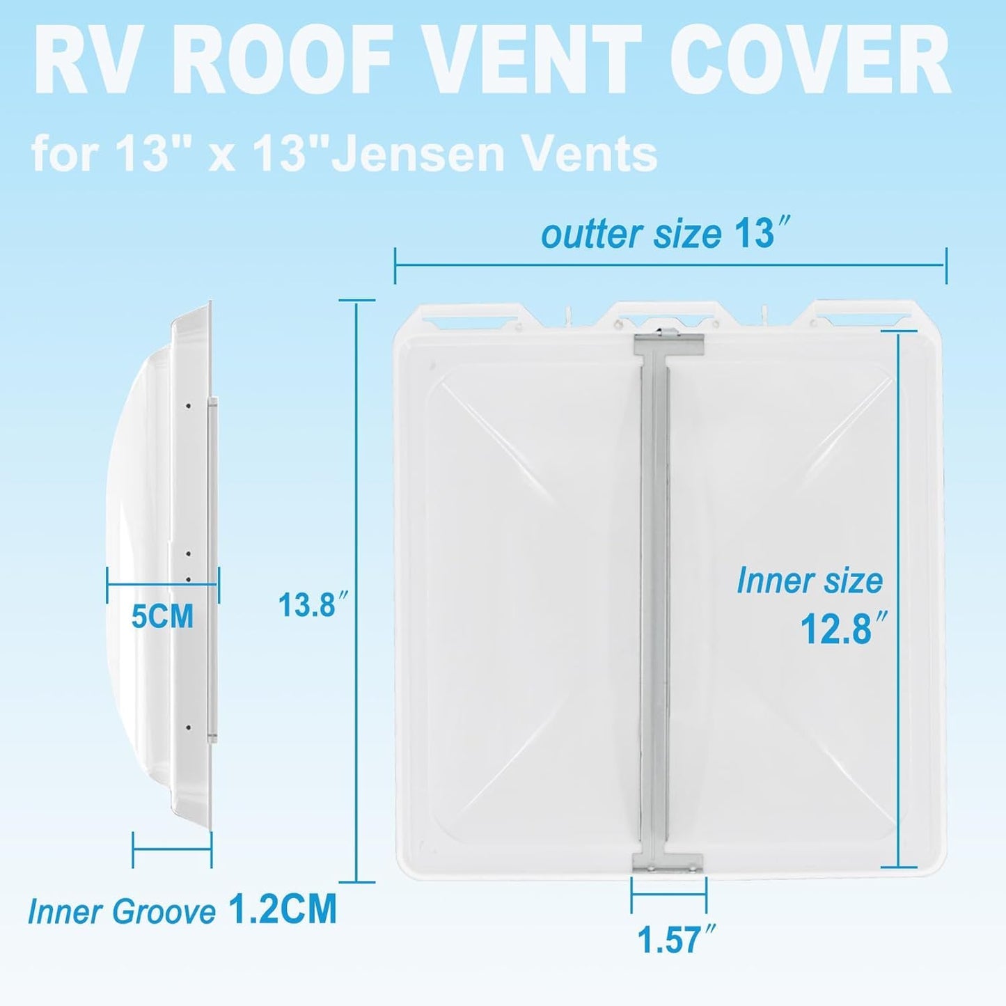 Podoy 2 Pack 13" x 13" RV Camper Vent Cover/Lid, Universal Roof Trailer Vent Cover Replacement- RV Accessories for Camper Trailer Motorhome Bathroom