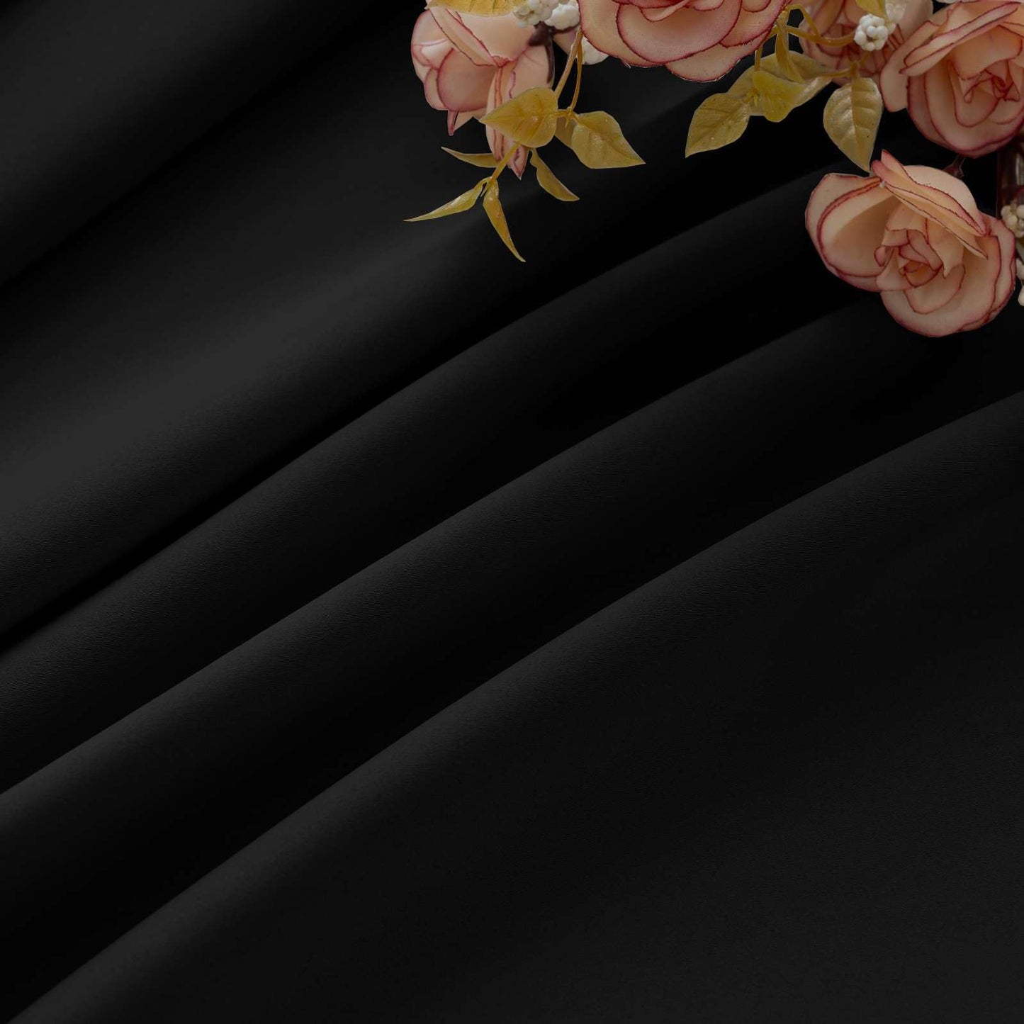 H.VERSAILTEX Blackout Curtains 96 Inch Length 2 Panels Set for Living Room Bedroom, Back Tab Pinch Pleated Thermal Insulated Room Darkening Light Blocking Curtains with Hooks, Black