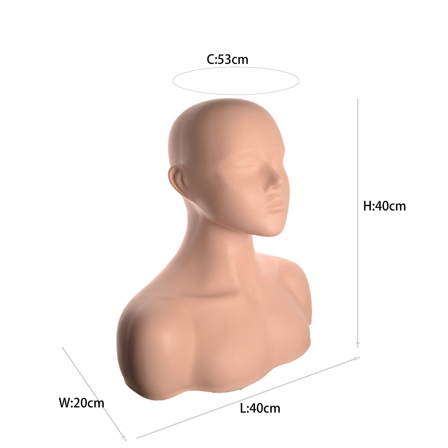 8-1 Big Half Body Soft Silicone Cosmetology Esthetics Manikin Mannequin Head with Shoulders Multi Function Massage Practice Head Model Wig Hat Display Facial