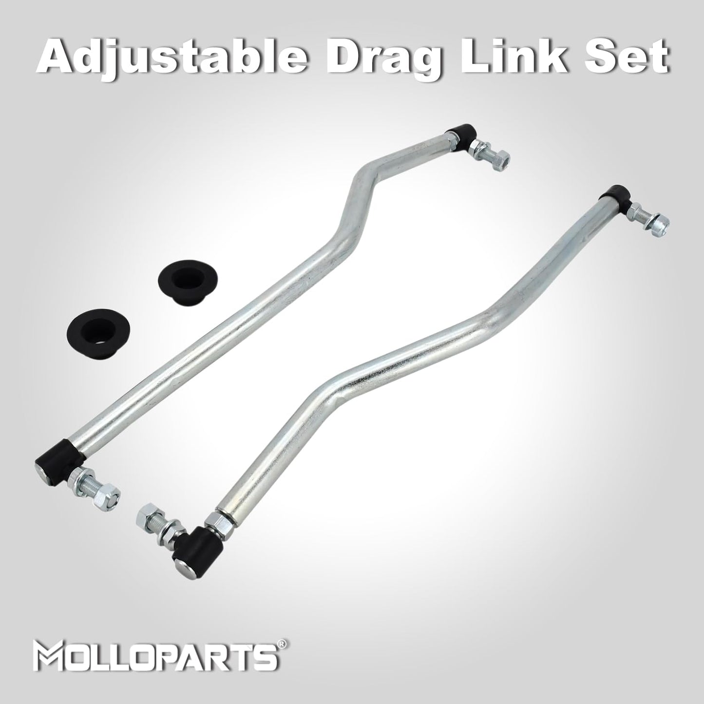 Molloparts LH/RH Steering Drag Link Set 532194740 532194741 194740 19474 Compatible with usqvarna Craftsman Murray Dixon Jonsered Poulan Pro AYP EHP WeedEater Drag Link with Rubber Dust Cap