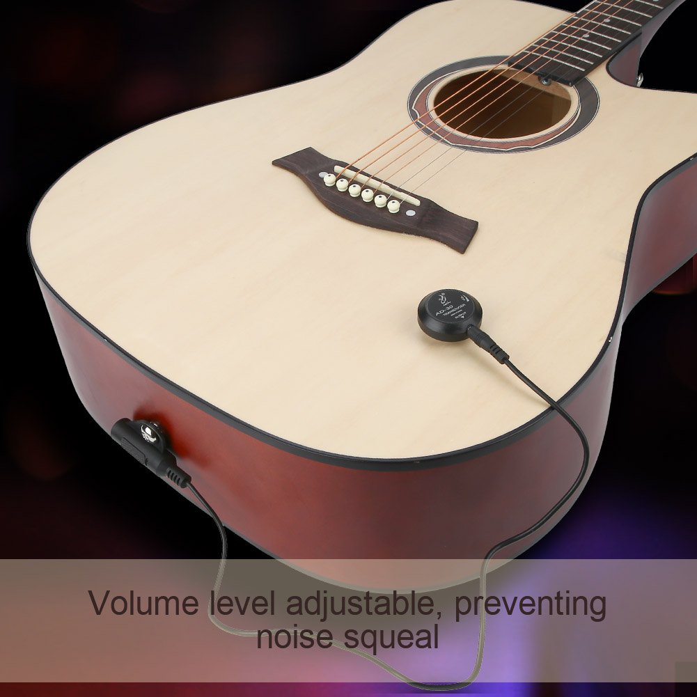 Dilwe Mini Piezo Pickup, Contact Microphone Transducer for Acoustic Guitar Violin Ukelele