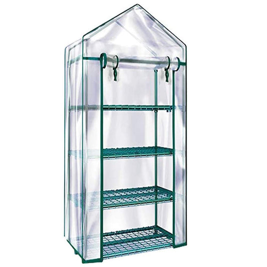 #G303A00-US Solution4Patio 4-Tier Garden Mini Greenhouse Portable for Indoor/Outdoor, Pequeño invernadero, Transparent PVC Thick Cover, Heavy Duty Frame, Double Zipper, 27 in. W x 19 in. D x 63 in. H
