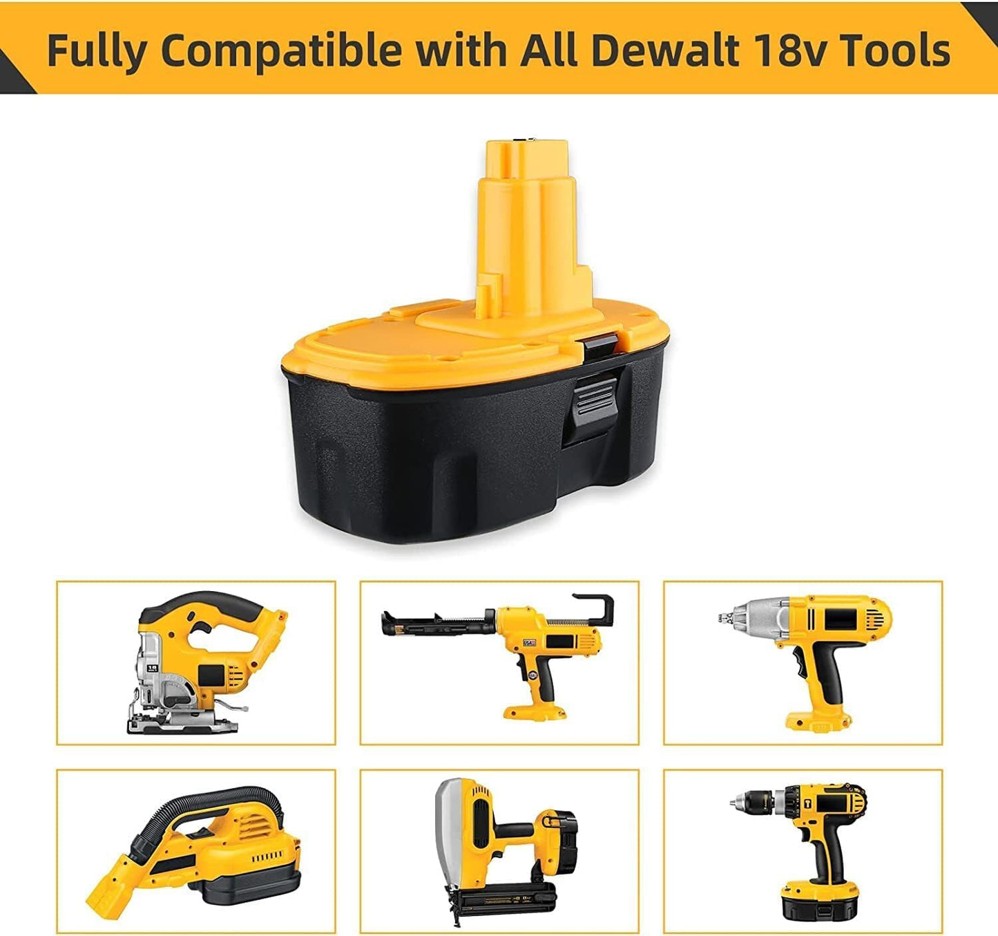 JAUKIST 18V Replacement Battery for DeWalt DC9096, 5.0Ah 18 Volt XRP Replacement Batteries Compatible with DeWalt DC9096 DC9098 DE9096 DE9098 DE9098 DW9096 DW9095 Cordless Power Tools 2 Pack