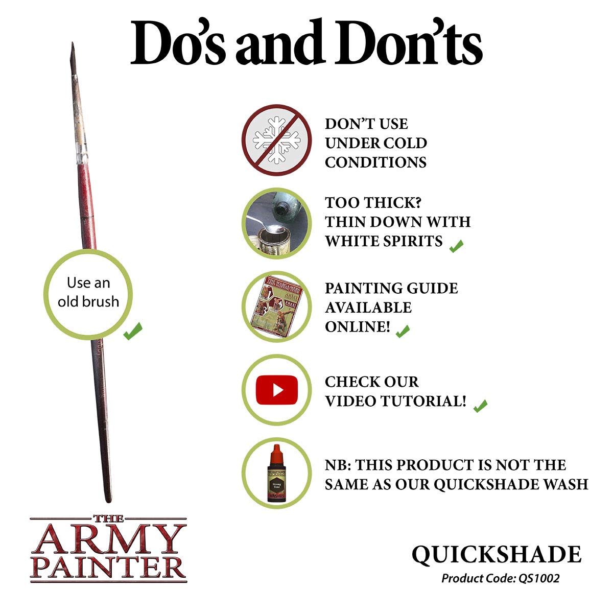 The Army Painter Quickshade Miniature Varnish for Miniature Painting, Strong Tone Model Paint Quickshade Varnish, Pot/Can, (250 ml), Approximately 8.45 oz