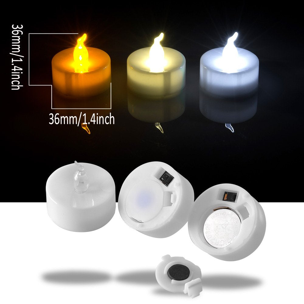 AGPtEK Tea Lights, 100 Pack Flickering Flameless LED Battery Operated Candles Long Lasting Tealight for Wedding Holiday Party Home Decoration(Cool White)