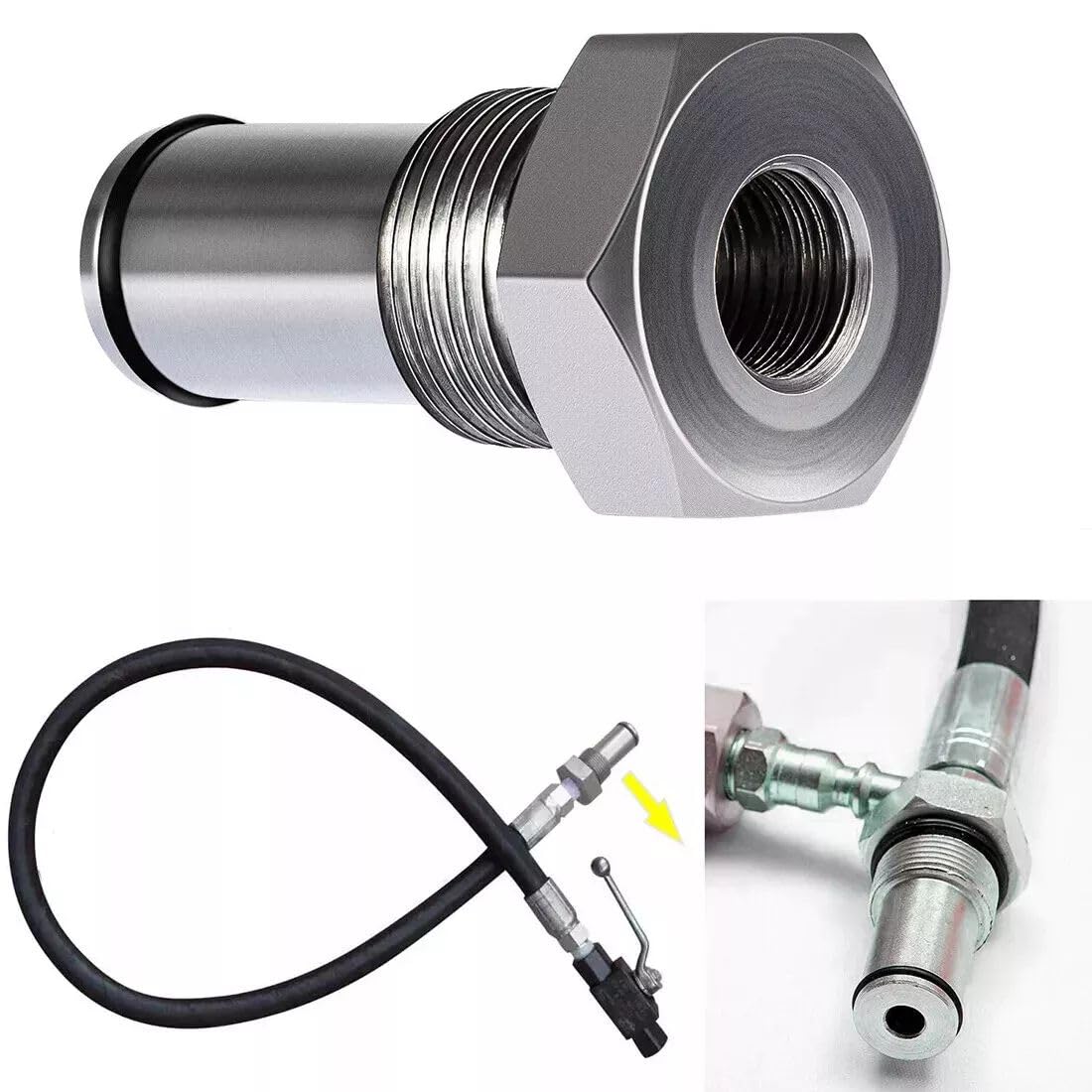 TEXVOKIE 6.0 IPR Valve Socket & Oil Rail Adapters Kit & 6.0 High Pressure Oil Pump IPR Valve Air Test Fitting Tool with Seal Kit, Fits for Ford 6.0L Powerstroke Diesel Engine, Pack of 8