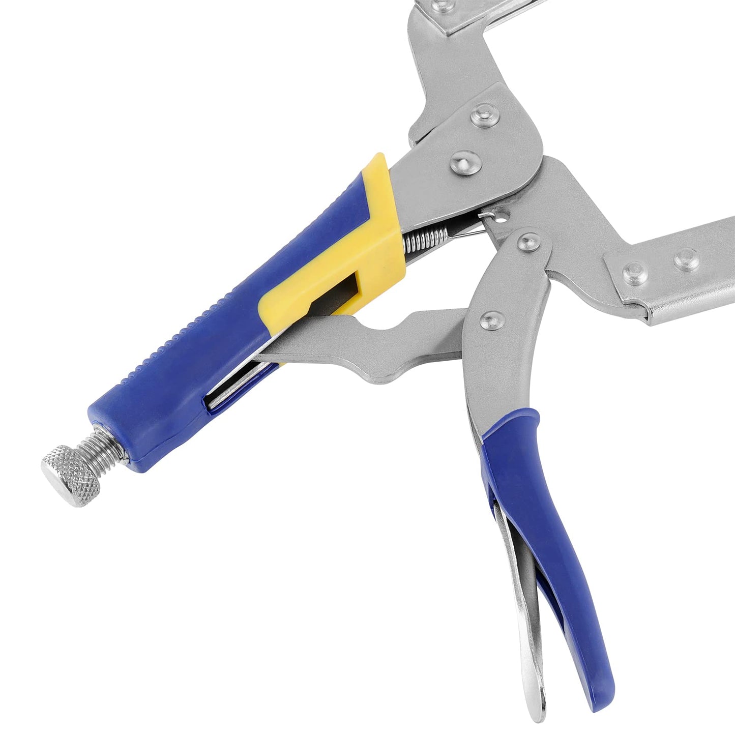 HOZEON 3 PCS 14 Inch C Clamp Locking Pliers, Heavy Duty Welding C Clamp Pliers with Swivel Pads, Vise Grip Locking Pliers Face Clamps for Woodworking, Welding, Building