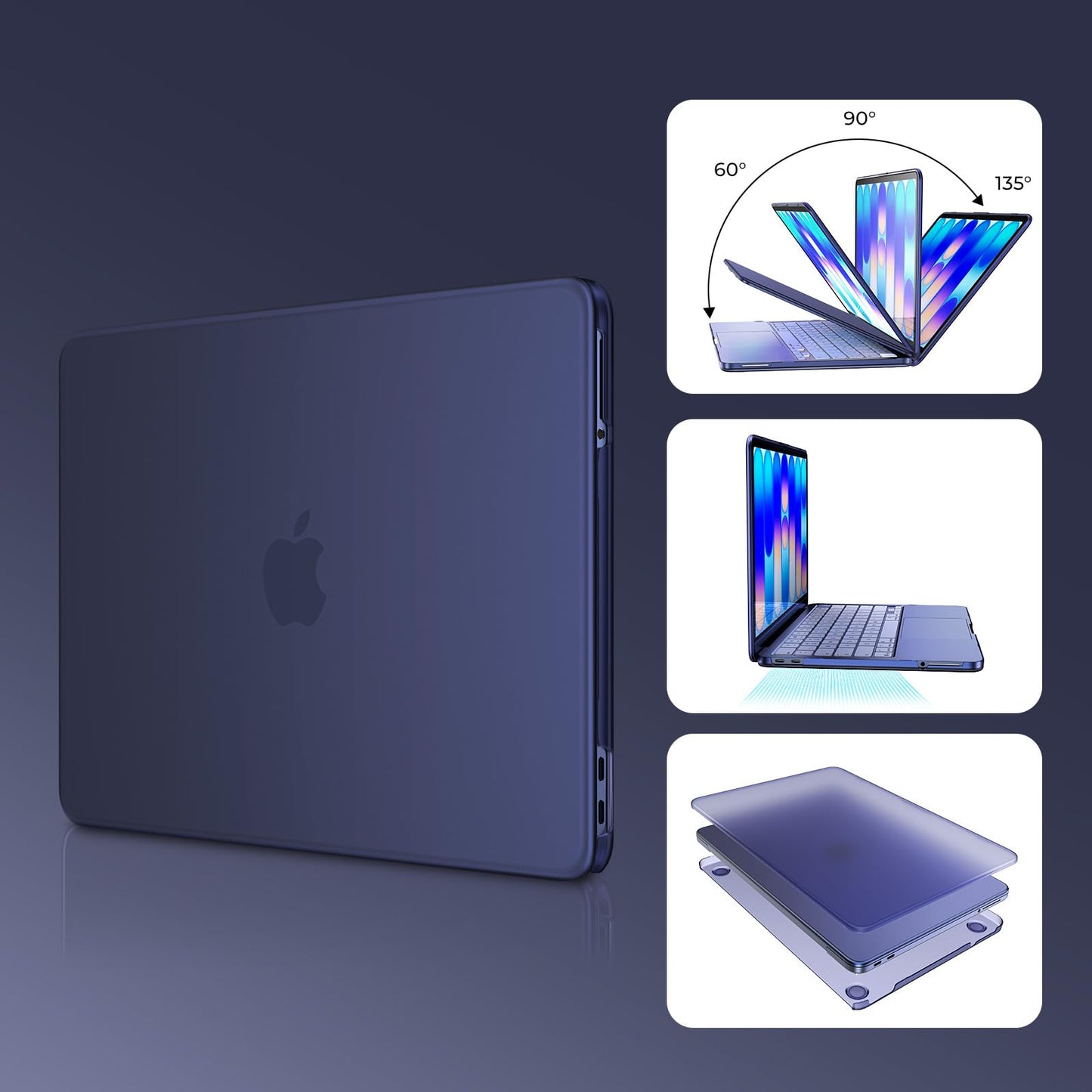 EooCoo for MacBook Neo Case 13 inch 2026 Release Model A3404, A18 Pro Chip, Ultra Thin Precision Fit Protective Hard Shell Case 4 in 1 Kit for School, Office, Travel & Daily Use, Matte Indigo