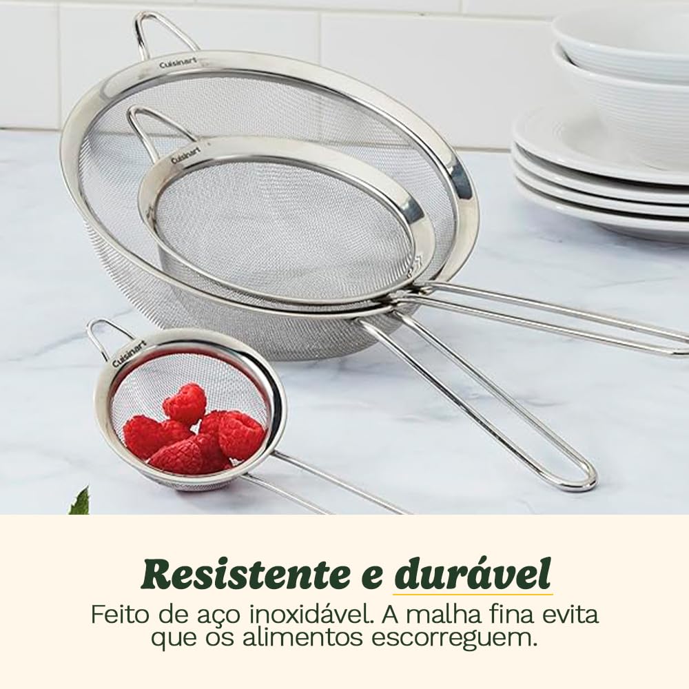 Cuisinart Set of 3 Fine Mesh Stainless Steel Strainers