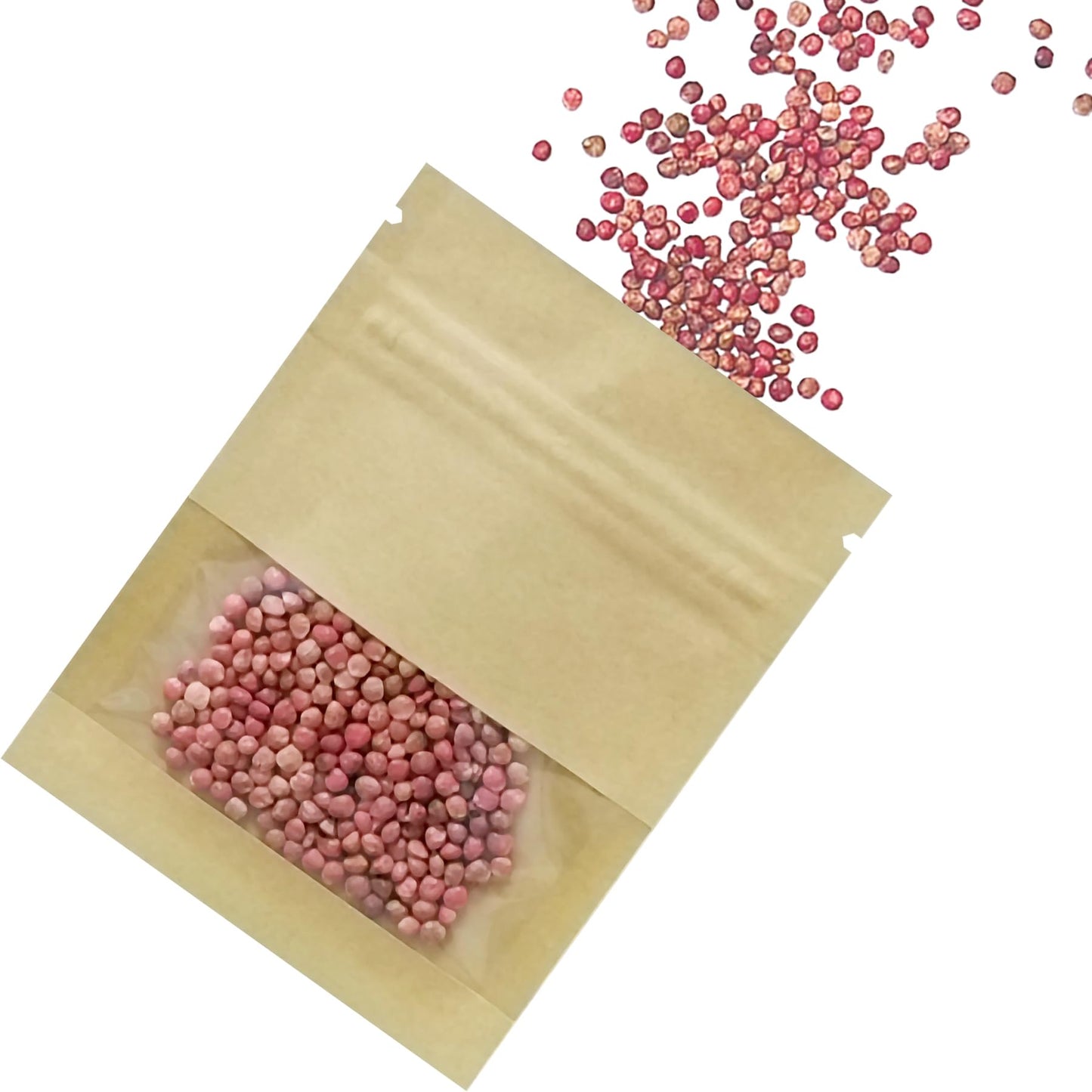 WACCOMT Pack Kraft Paper Small Seed Packets Resealable Bags Seeds Envelopes Garden Collecting for Flower Vegetable Storage with Clear Window Zipper Heat Seal Packaging (300, 7x9cm(2.76x3.54 inch))