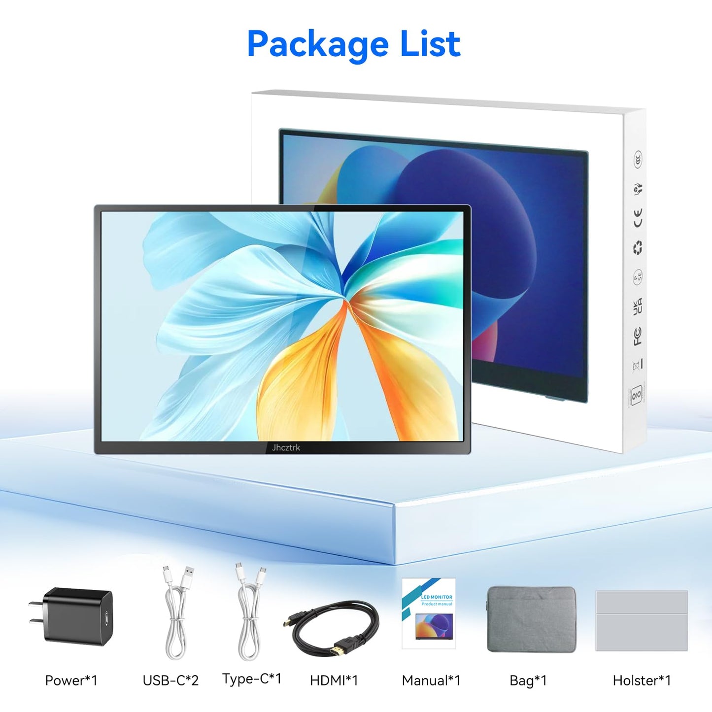 14 Inch Touchscreen Portable Monitor Metal Bezel, Slim Full HD 1200P FHD with HDR, Eye Protection, Integrated Speakers, External Second Screen with Holster for Laptop, PC, PS5, Mac, Xbox