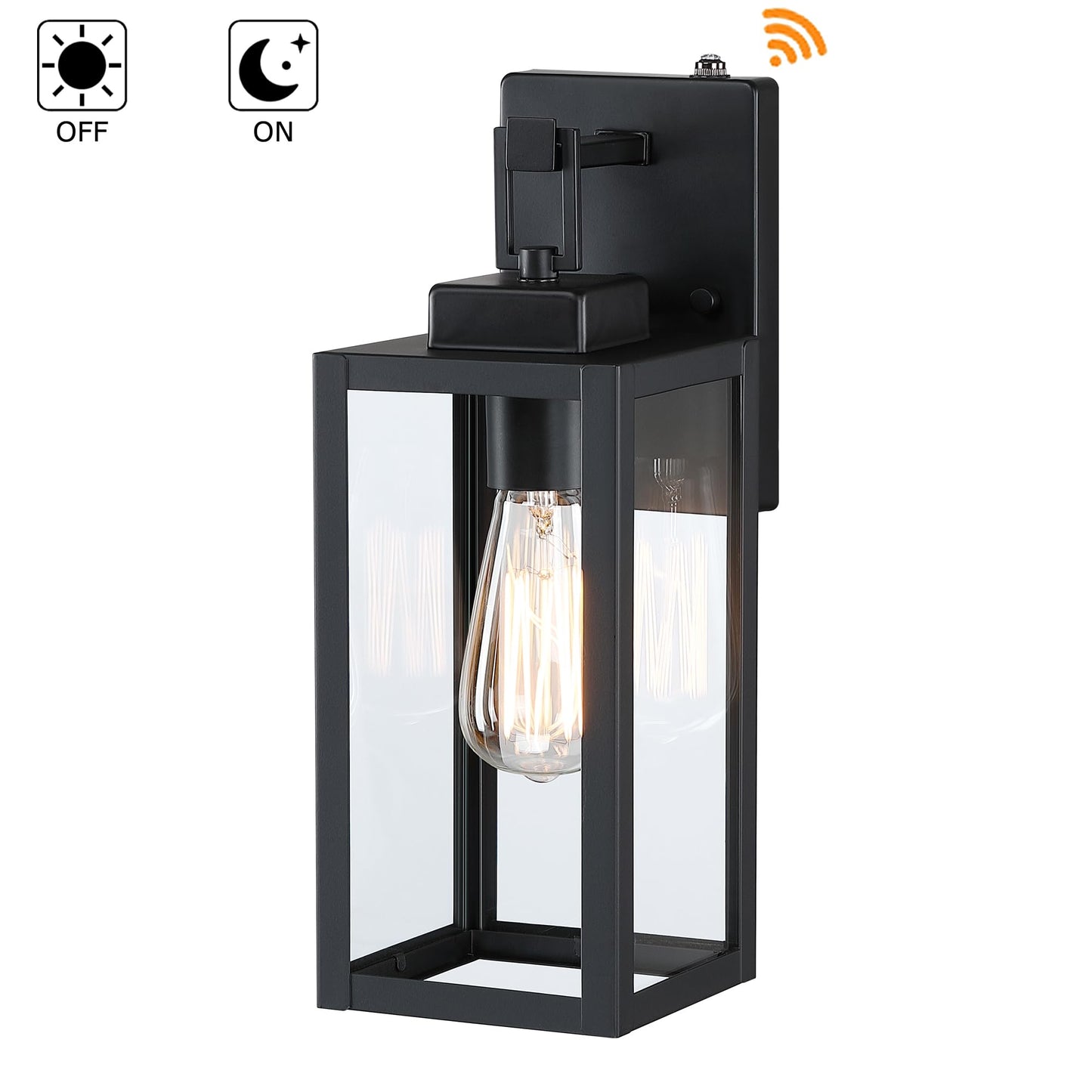 2 Pack 12 Inch Outdoor Wall Lights Dusk to Dawn,Exterior Sconce Lights with Sensor Photocell Black Wall Lantern for Porch Patio Garage Dusk to Dawn Outdoor Lighting Set of 2