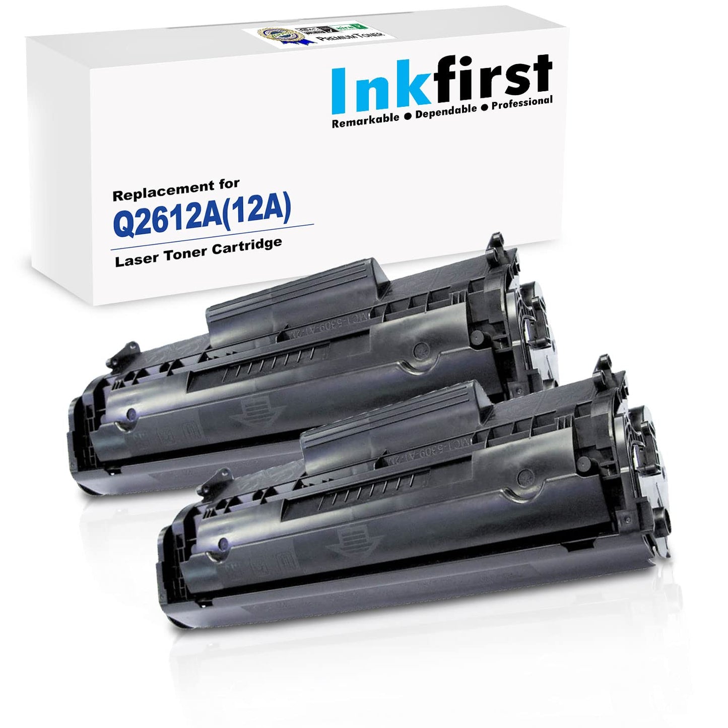 2 Inkfirst Compatible Toner Cartridges Replacement for HP Q2612A 12A Laserjet 1010 1012 1018 1020 1022 1022N 1022NW 3015 3020 3030 3050 3052 3055 M1005 MFP M1319 M1319F