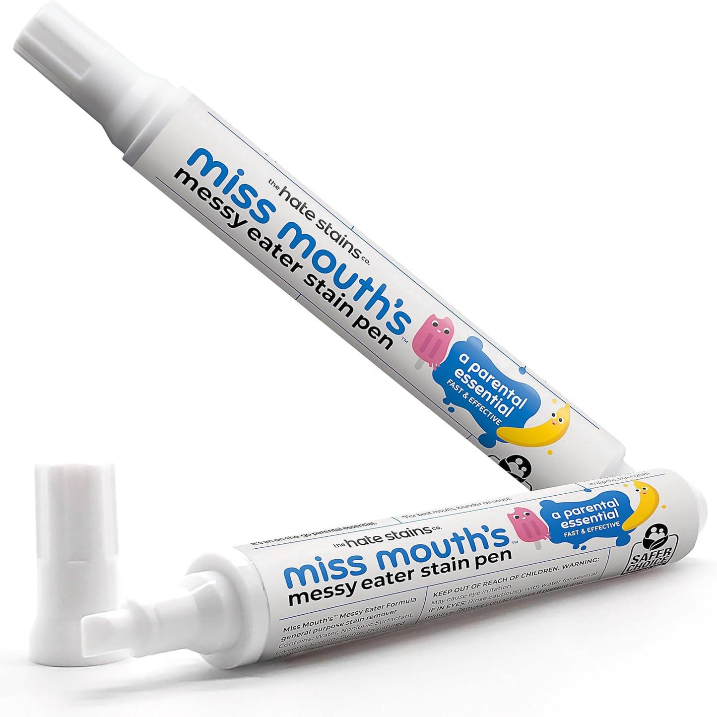 Miss Mouth's Messy Eater Stain Treater Pen - 2 Pack Stain Remover Pen - Newborn & Baby Essentials - On-The-Go & Travel Essentials