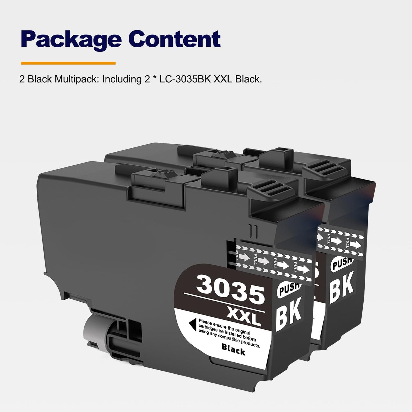 LC3035XXL Ink Cartridges LC3035BK LC3033BK XXL Black Ultra High-Yield Compatible for Brother MFC-J995DW MFC-J995DWXL MFC-J815DW MFC-J805DW MFC-J805DWXL Printer (BK*2)