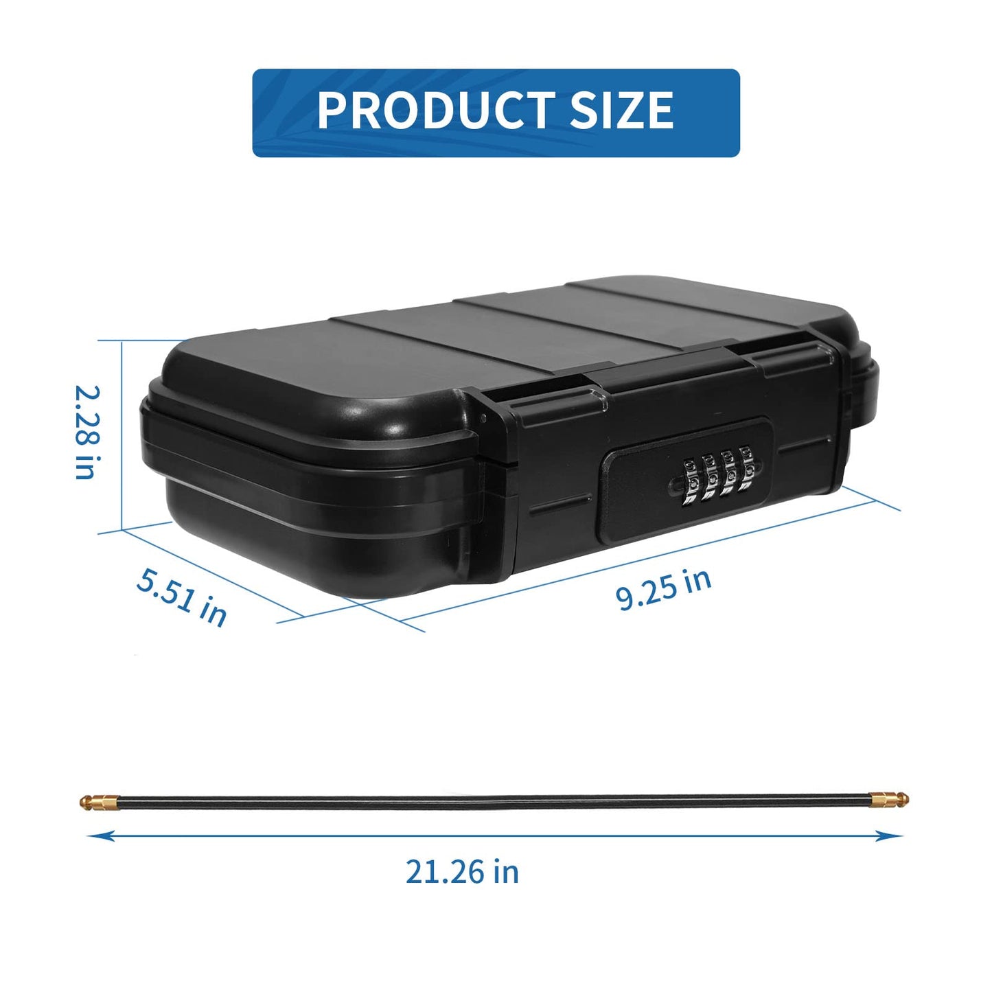 CADUFUELLY Travel Safe Portable Password Box ABS+Stainless Steel Brushed Outdoor Portable Mini Valuables Storage Box, Office, Hotel, Cars, Travel etc, Waterproof and Fall Proof for Home