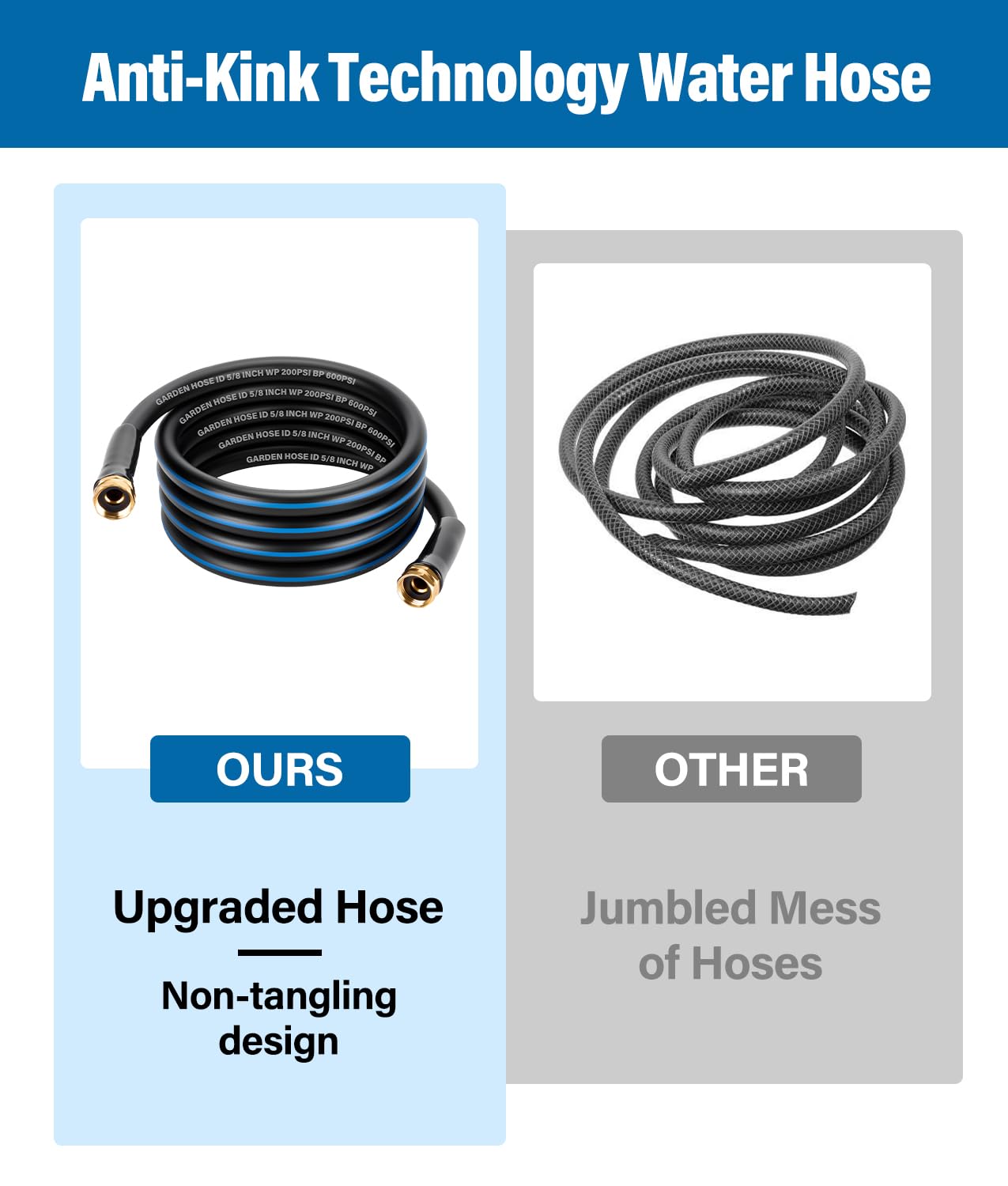 Garden Lead-in Hose 10ft X 5/8" Female to Female, 10 Feet Flexible Leader Water Hose with Swivel Handle, Heavy Duty Small Garden Water Hose for Outdoor Indoor