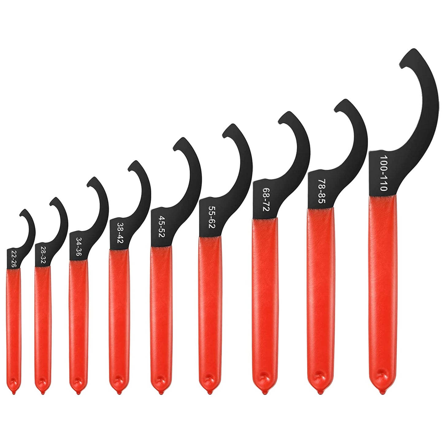 9 Pieces Universal Coilover Wrenches Tools Adjustment Shocks Spanner Wrench Set Heavy Duty Carbon Steel Coilover Wrenches for Suspension System and Shock Adjustments