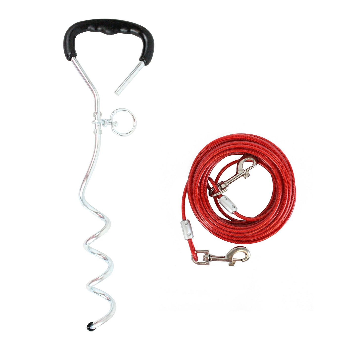 New Downtown Pet Supply Premium Steel Spiral Tie Out Stake with 10 Foot Cable