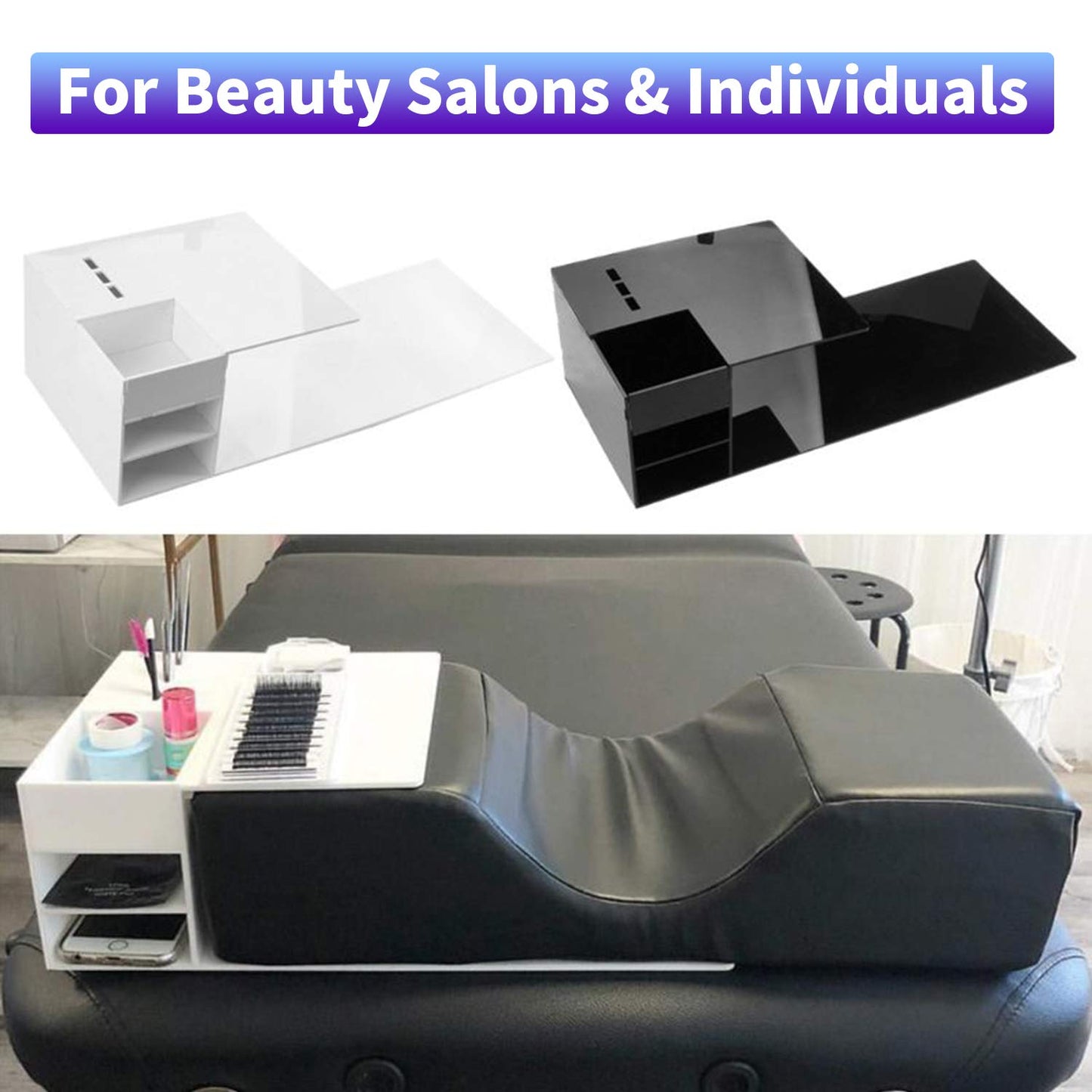 (black shelf-1pc) - Eyelash Extension Pillow Shelf Stand, Makeup Tool Display Cabinet Shelves, Tool Organiser For Eyelash Extension Pillow - Black