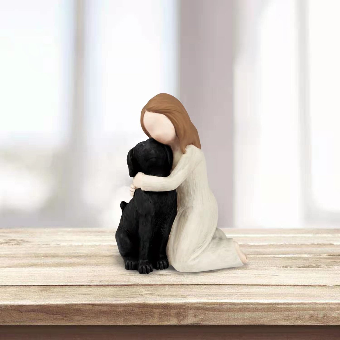 Hensonever Black Dog Angel Figurines, Angel of Friendship Dog Memorial Gifts for Dog Lovers