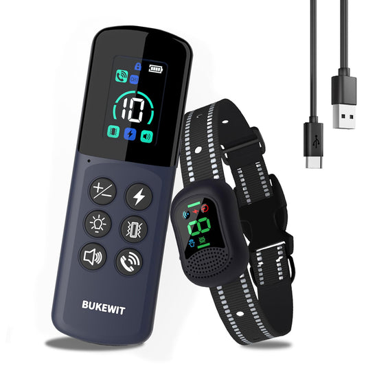 BUKEWIT Dog Shock Collar with Remote Calling for Large Medium Small Dogs, Rechargeable E-Collar, Dog Training Collar with 4 Adjustable Sensitivity Beep Vibration