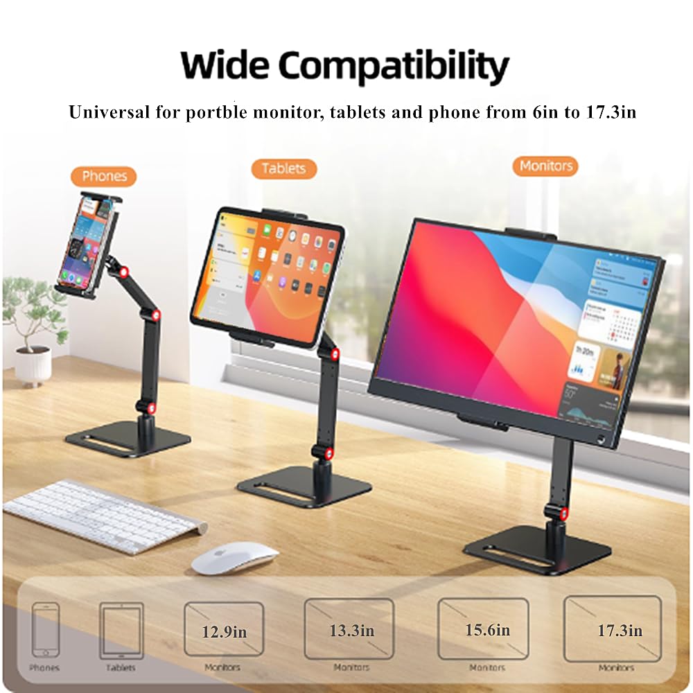 WYSXEBWZ Portable Monitor Holder for 6-17.3 Inch Screen Desktop Expandable Monitor Stand 12.9 inch Tablet Stand
