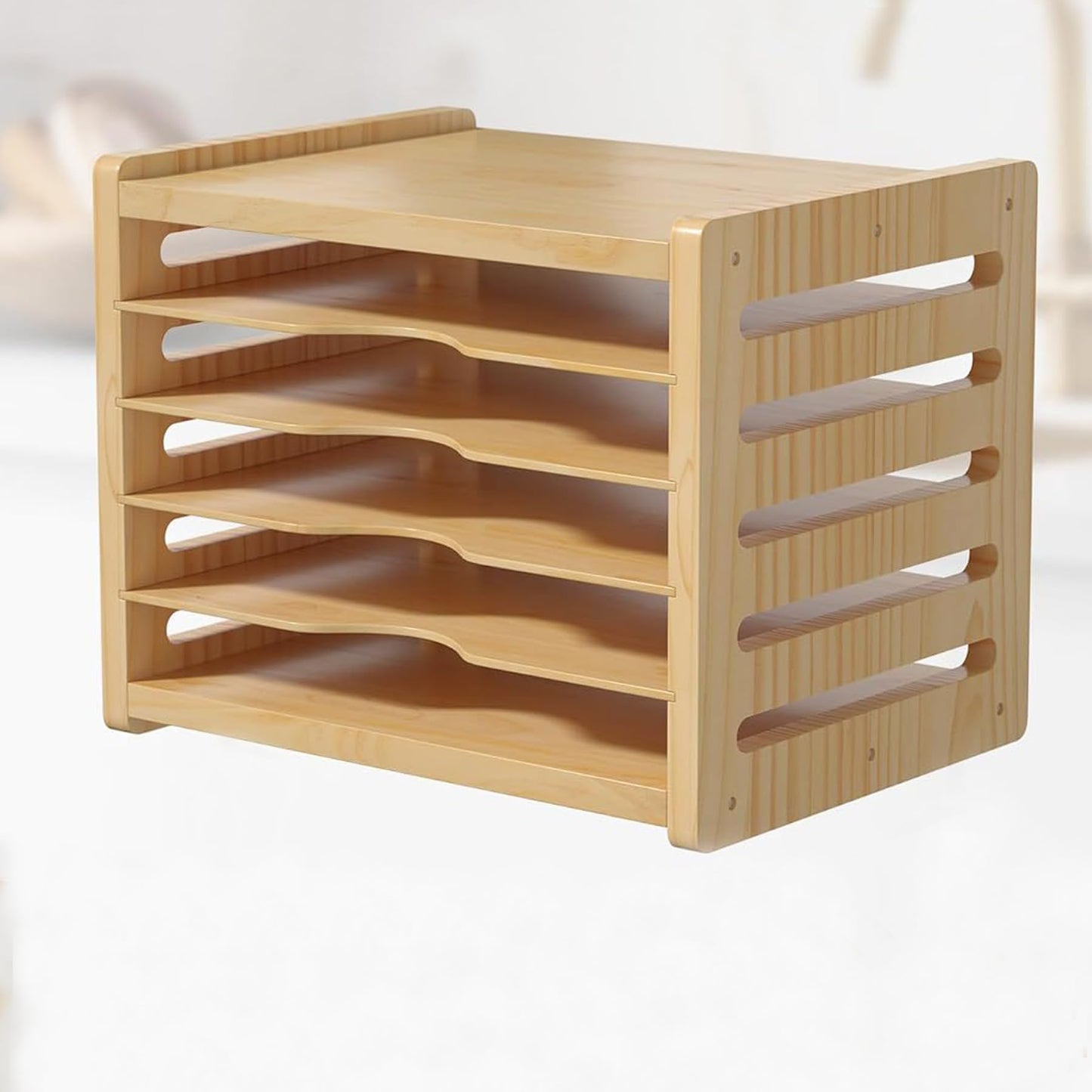 ybaymy Kitchen Cabinet Cutting Board Organizer Cookie Sheet Storage Rack Baking Pan Organizer Storage Cookware Cabinet Divided Holder with 5 Slots for Kitchen Countertop Cabinet Office