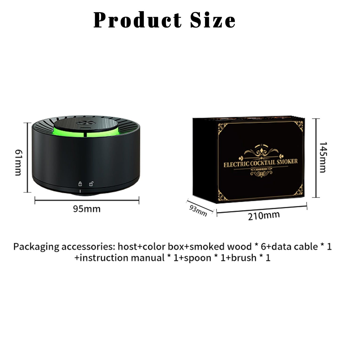 Electric Whiskey Smoker Kit,Rechargeable Cocktail Smoker Kit Built-in Lighter with LED Light and 6 Wood Chips, Old Fashioned Smoker Kit, Bourbon Whiskey Gift Ideas for Men/Dad/Husband