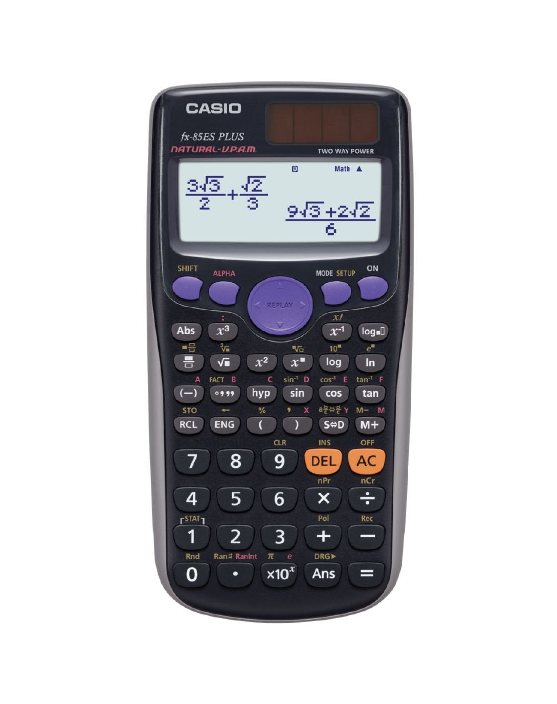 Casio FX-85ES Plus Scientific Calculator, Recommended for Spanish Resume, 252 Functions, Solar Blue