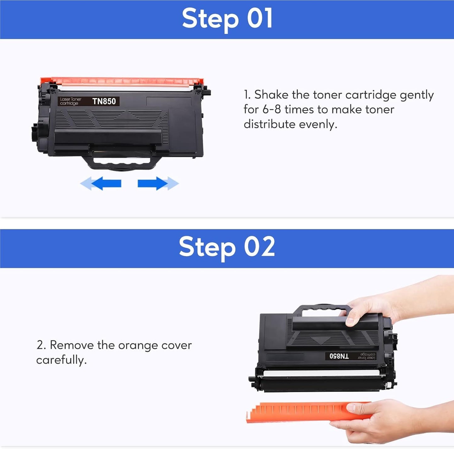 TN850 Toner Cartridges Replacement for Brother TN-850 TN820 TN-820 Compatible for MFC-L5800DW MFC-L5900DW MFC-L5850DW MFC-L5700DW HL-L6200DW HL-L5200DW HL-L5100DN HL-L5000D (Black, 2 Pack)