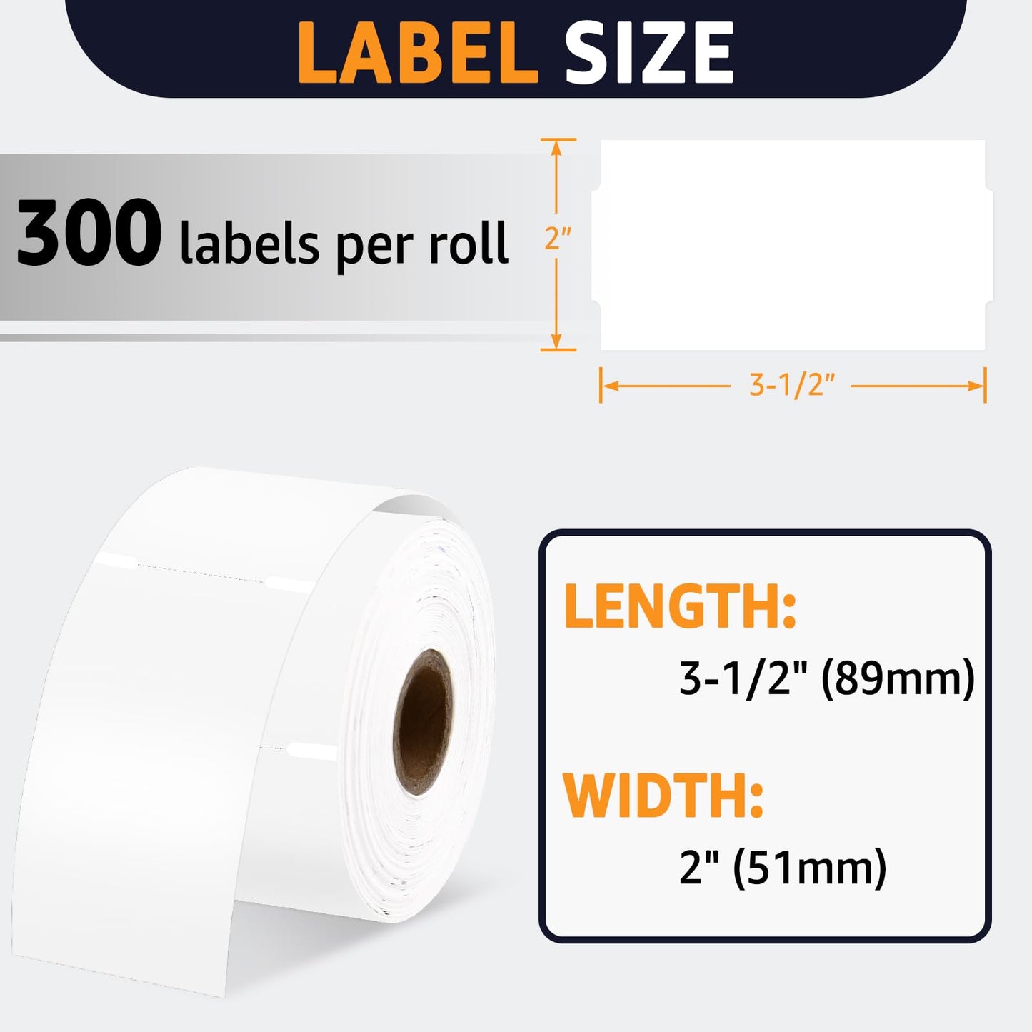 6 Roll (300 Labels/per) Compatible for Dymo 30374 White 2x3-1/2 Business/Appointment Cards Stock Non-Adhesive Label Printer Tape for LabelWriter 450, 450 Turbo, 4XL Printers [NOT FIT 550 & 5XL]