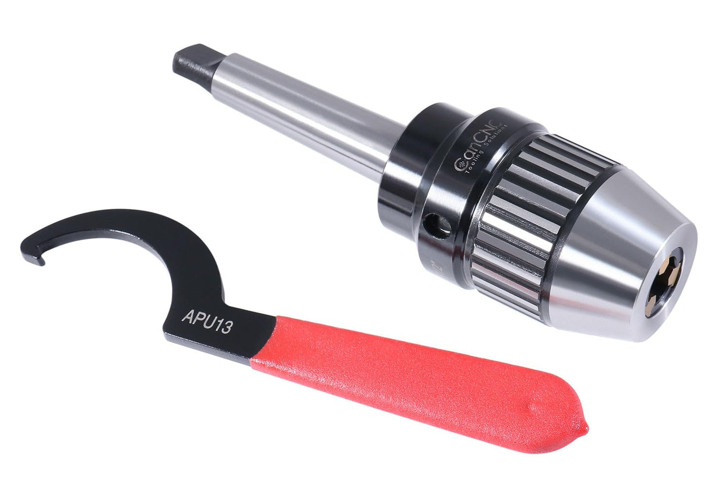 CanCNC Tooling Solutions 1/16-1/2" MT2 Precision Keyless Drill Chuck, Heavy-Duty with Integrated Shank, Titanium Jaws, 0537-1202