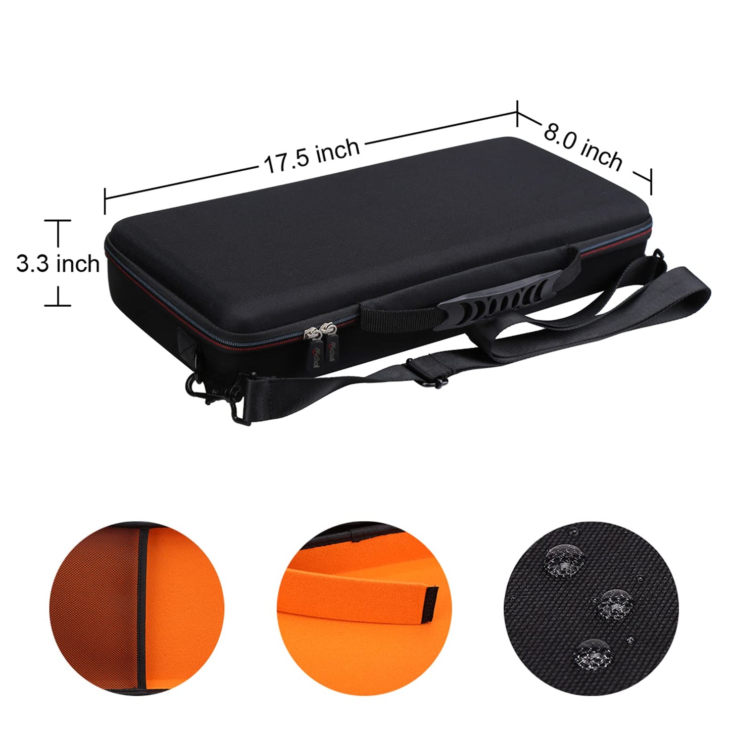 Mchoi Hard Travel Case for HP OfficeJet 200 Portable Printer (CZ993A), Case Only, Black and Orange